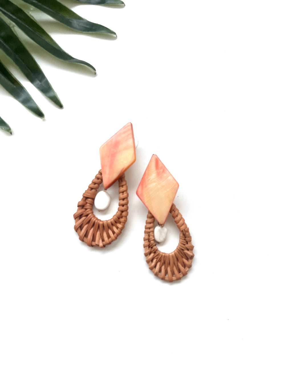 cabana earrings - orange shell