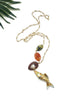 hooked necklace - orange agate