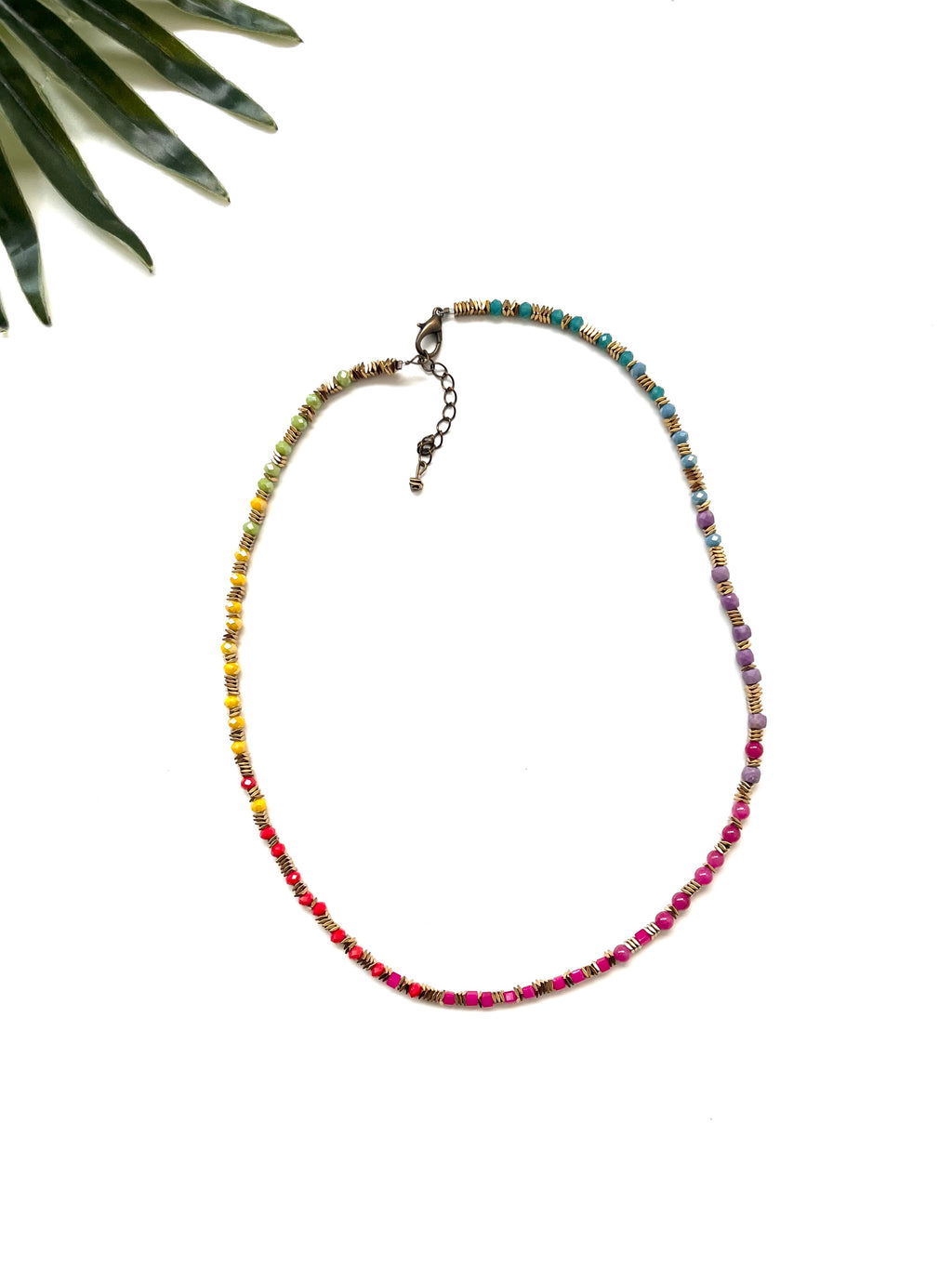 groove delicate necklace -  rainbow mix