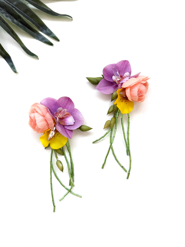 garden party stem earrings - luau II