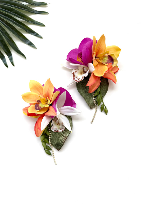 Oversized garden party earrings - luau II