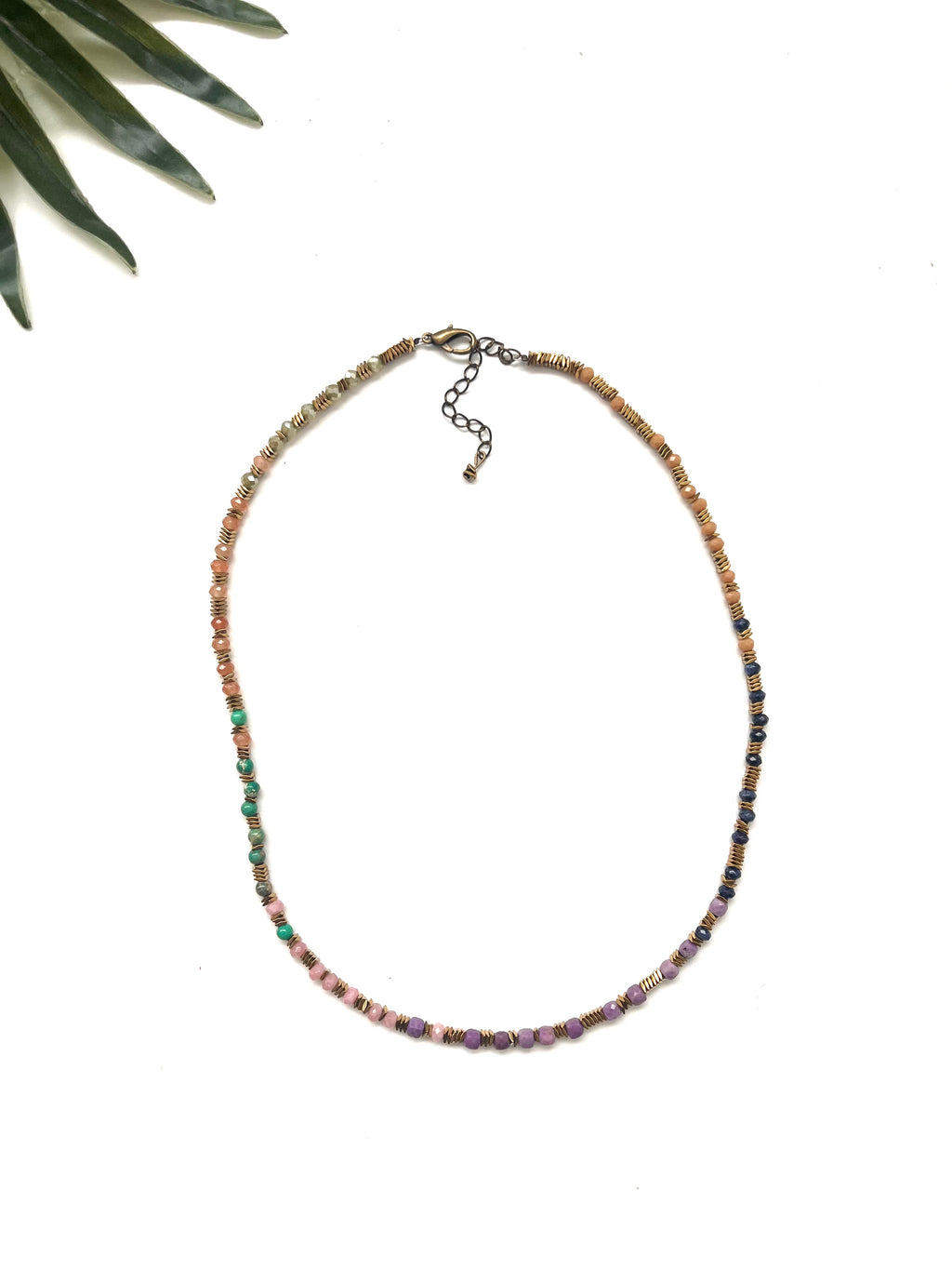 groove delicate necklace -  purple and pink mix