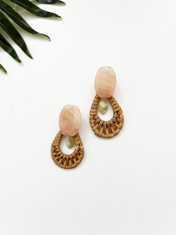 fuzzy peach - cabana earrings