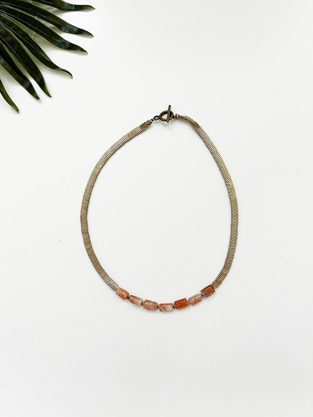 fuzzy peach - groove short necklace I