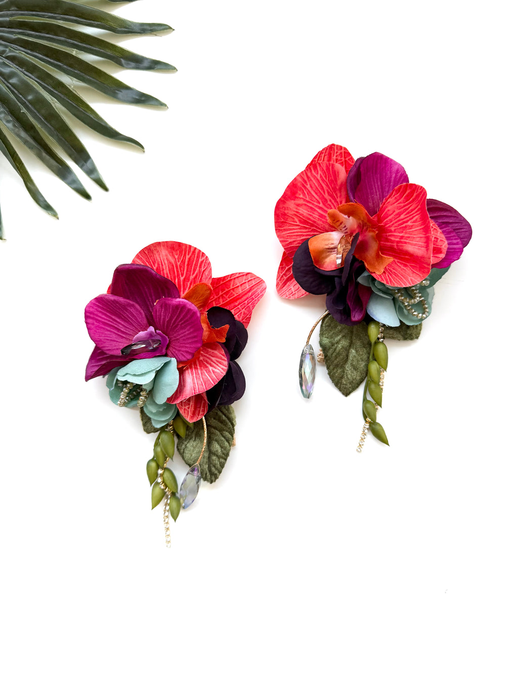 Oversized garden party earrings - luau I