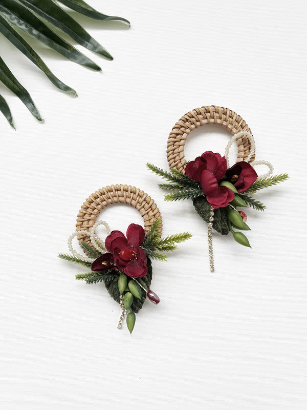 holiday garden party hoop earrings - 816