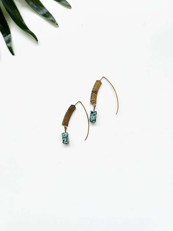 groove earrings - african turquoise