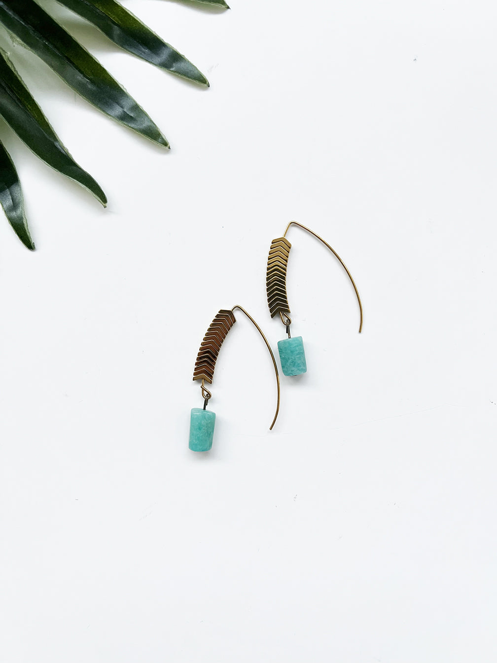 groove earrings - amazonite