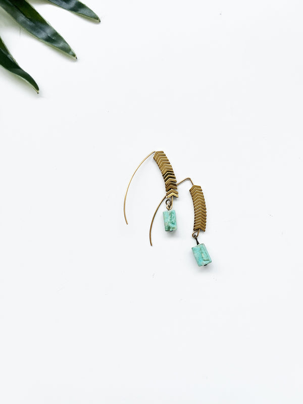 groove earrings - chrysoprase