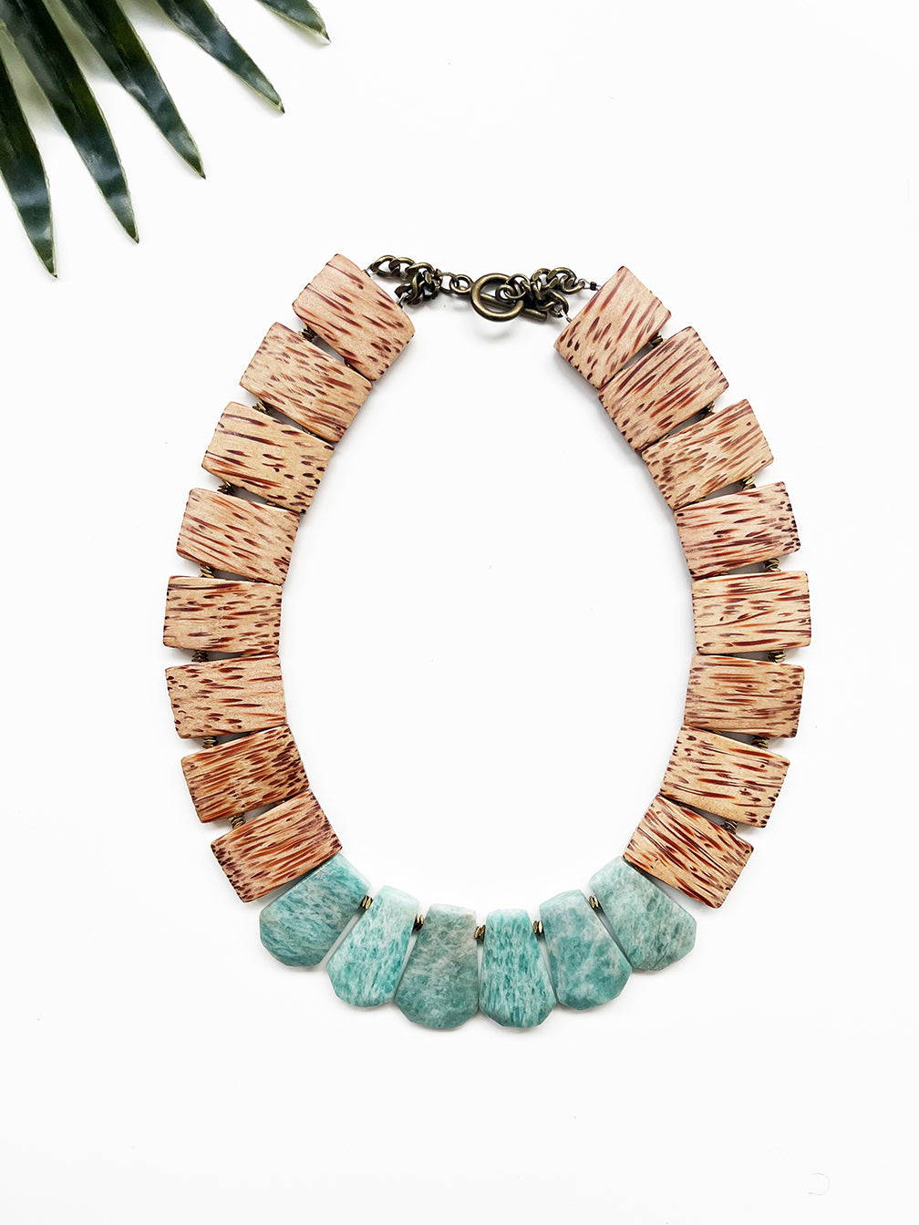 groove collar necklace - amazonite