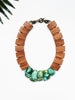 groove collar necklace - blue green agate