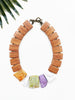 groove collar necklace - lime and purple mix