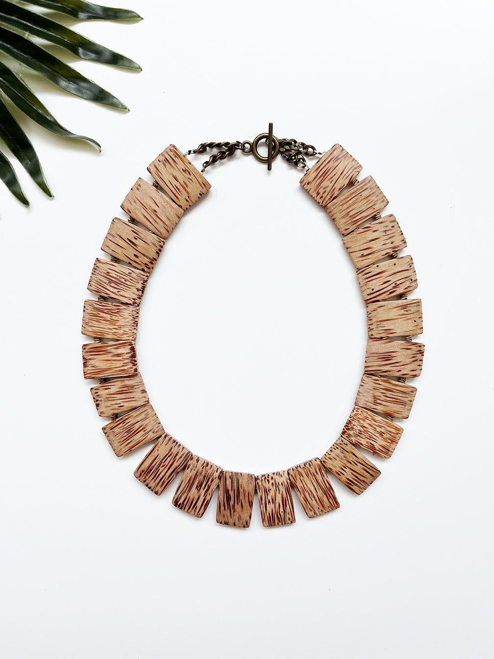 groove collar necklace - palm wood