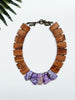 groove collar necklace - purple agate