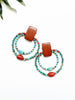 groove loop earrings - red and turquoise mix