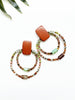 groove loop earrings - agate and chrysoprase