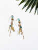 hooked earrings - turquoise howlite and feldspath