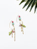 hooked earrings - pink and mint green