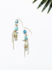 hooked earrings - turquoise and white howlite