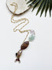 hooked necklace - mango wood and lavender amethyst