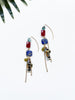 hooked earrings - lapis lazuli and olive jade