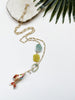 hooked necklace - amazonite and lemon jade