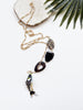 hooked necklace - dalmatian jasper and black agate