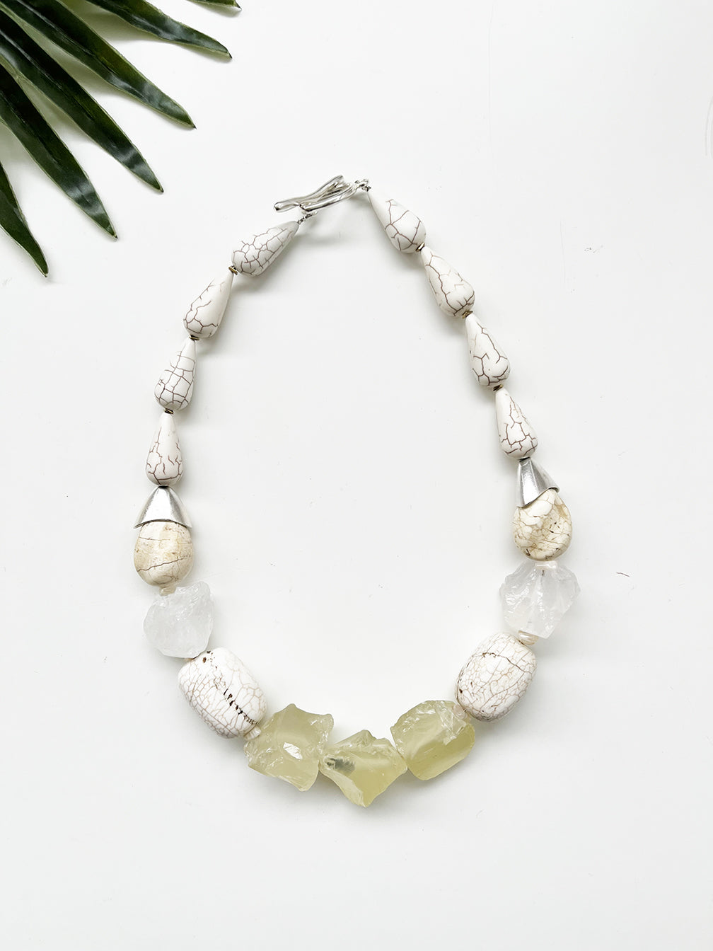 rocksteady necklace - citrine and white magnesite