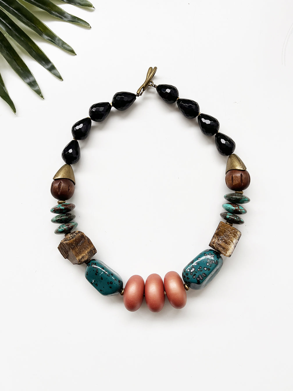 rocksteady necklace - tigereye and turquoise howlite