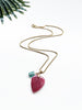 touchstone necklace - rhodonite and blue apatite