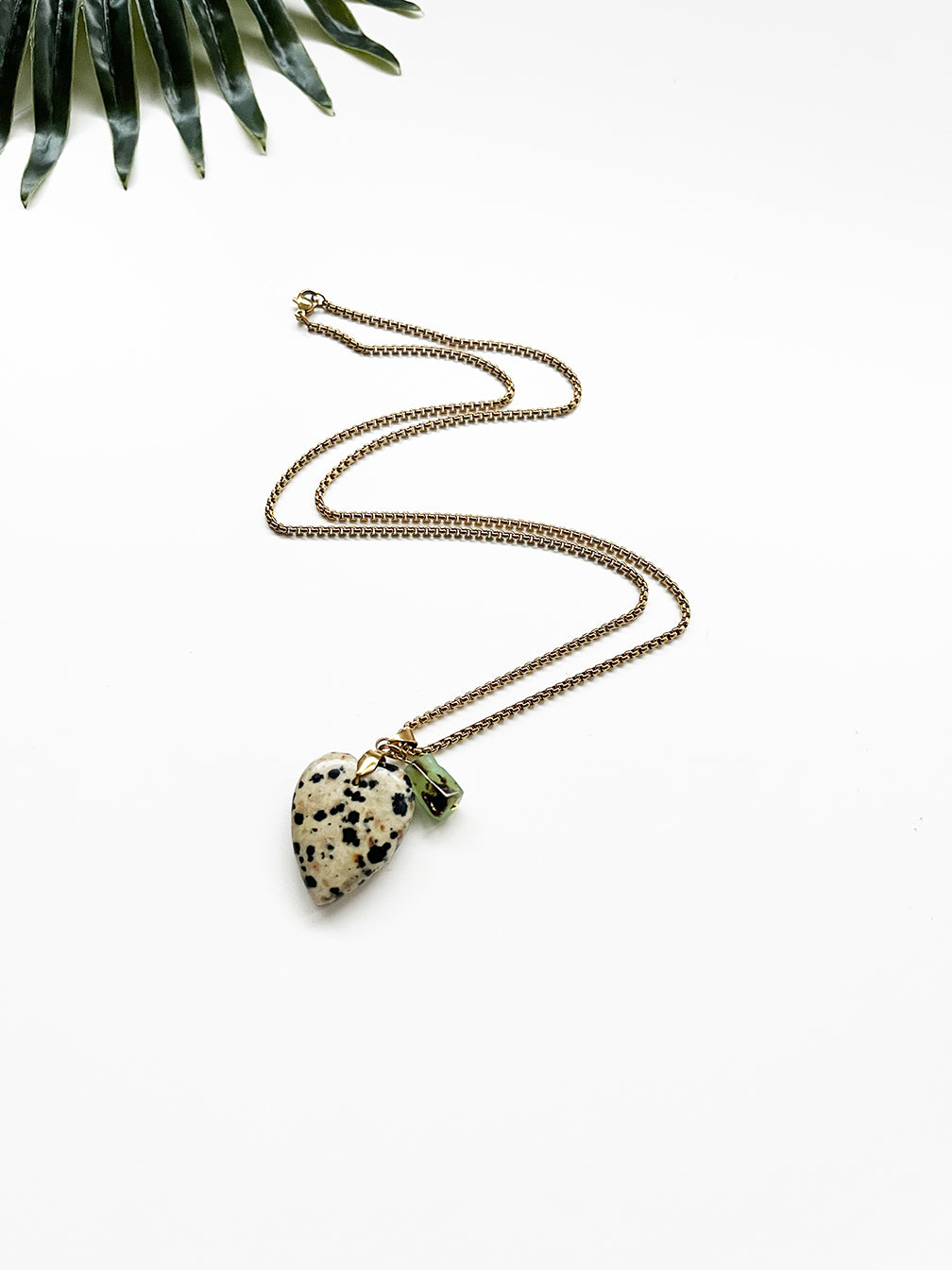 touchstone necklace - dalmatian jasper and chrysoprase