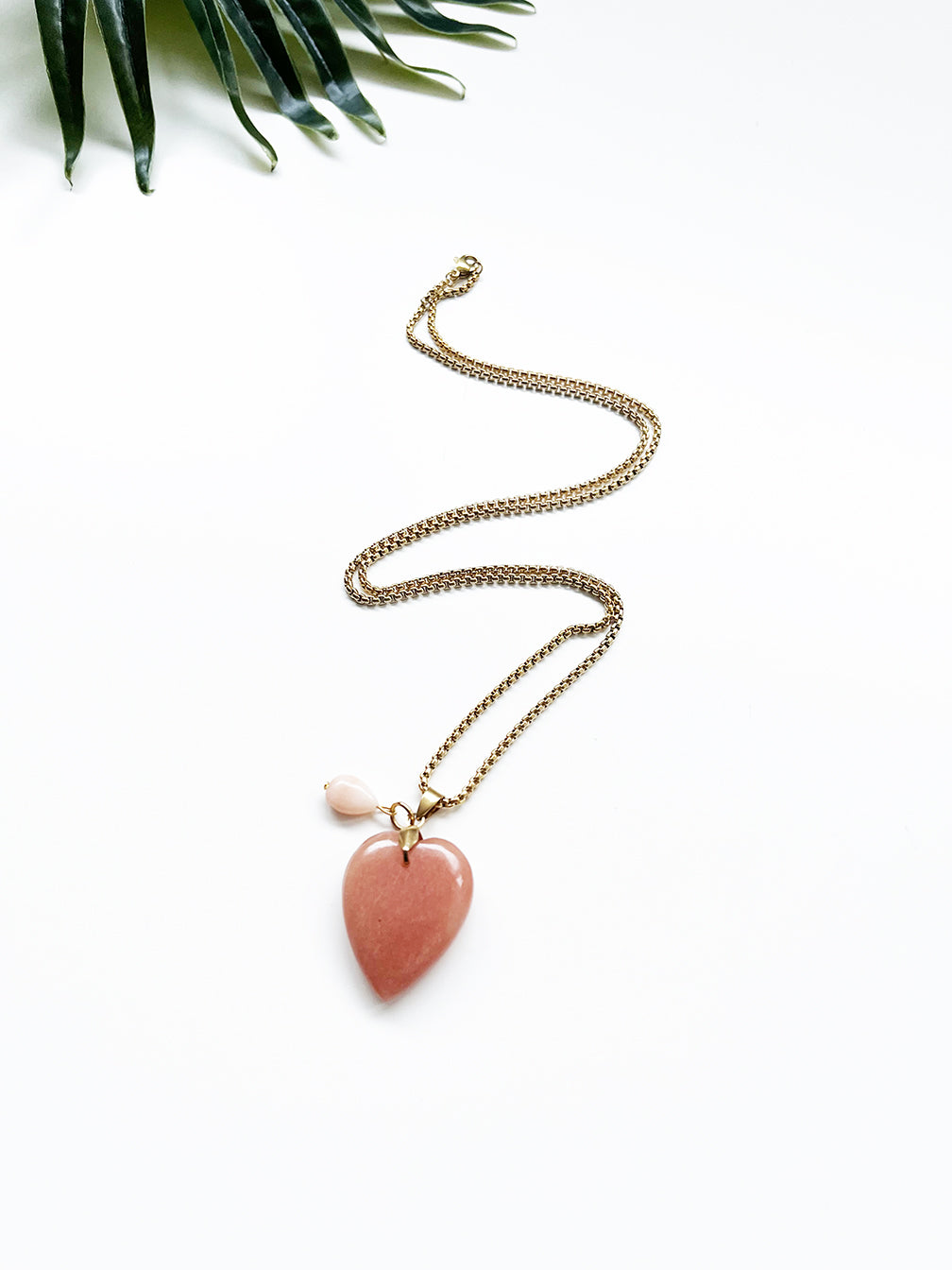touchstone necklace - peach aventurine