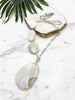 asymmetrical pendant necklace - cream agate and howlite