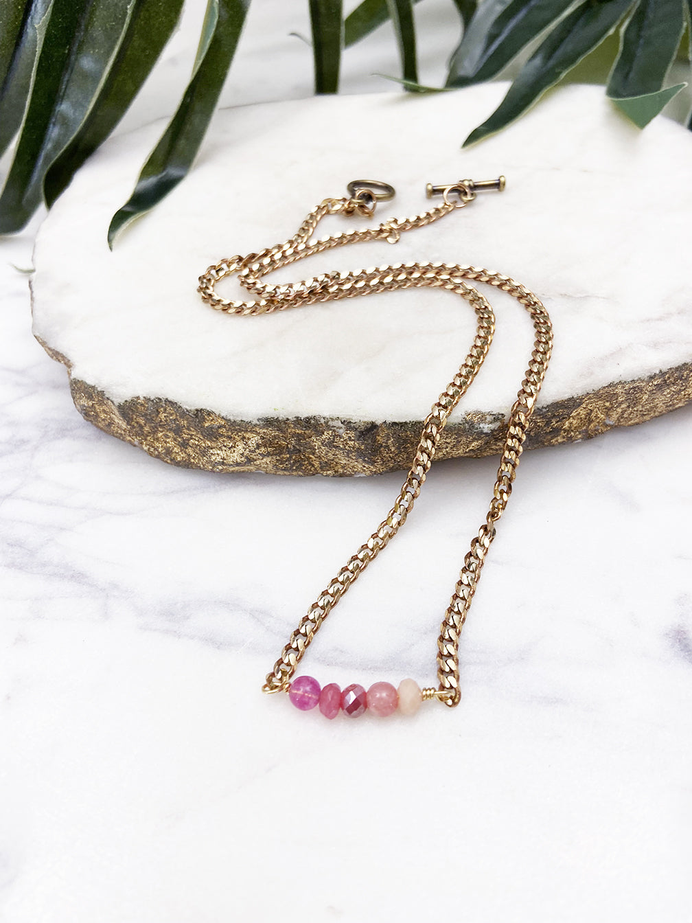 baby bauble necklace - shades of pink