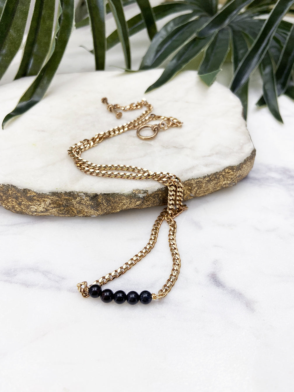 baby bauble necklace - black agate