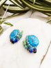 confetti earrings - Blue mix