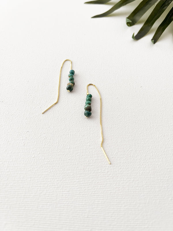 confetti threader earrings - turquoise mix II