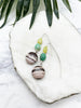 collage earrings  - brown zebra jasper and lemon jade
