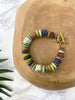 globetrotter chunky bracelet - green and purple mix