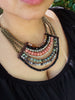roots remix necklace - hot pink and neon yellow mix