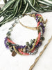 Amethyst, moss agate and coral mingle necklace