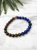 mixer bracelet - sandalwood and lapis lazuli