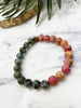 mixer bracelet - African turquoise and pink lepidolite