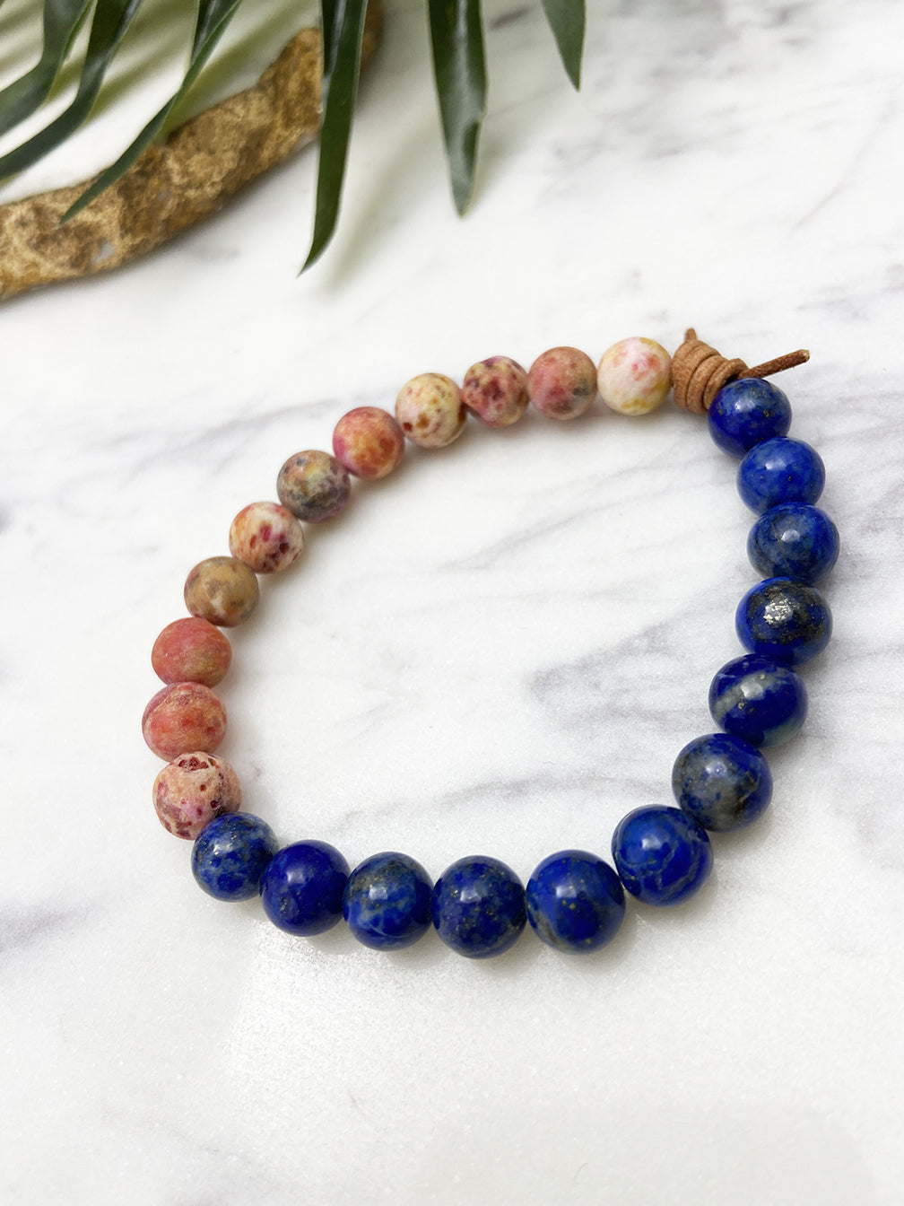 mixer bracelet - lapis lazuli and pink lepidolite