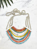 roots remix necklace - turquoise and orange mix
