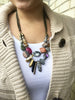 renegade necklace -neutral mix with pop of pink