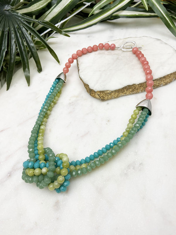 olive jade and blue uptown necklace