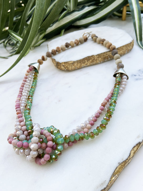 rhodonite and green uptown necklace