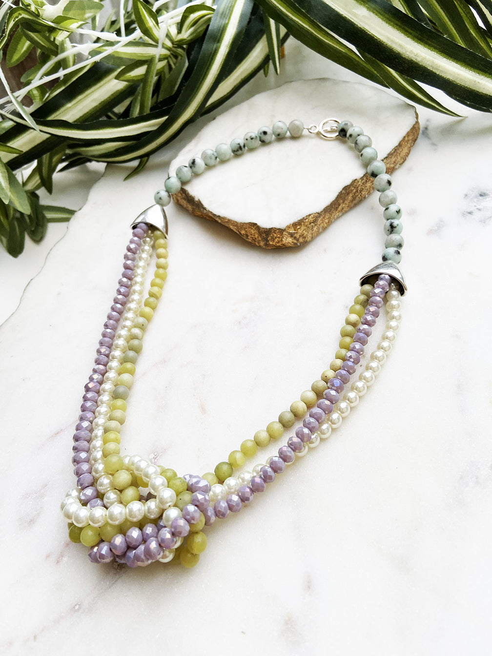 lemon jade and lavender uptown necklace