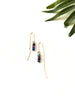 confetti threader earrings - lapis lazuli and ruby